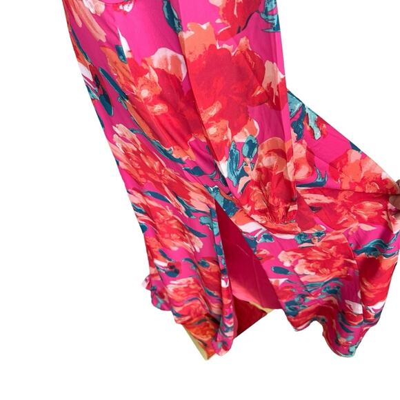 Long Sleeve Maxi Dress by Shop The Mint Floral Fuchsia Pink Wedding Guest SM - Picture 9 of 14